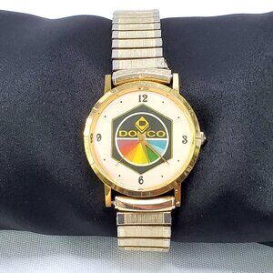 Domco Vintage Mens Wristwatch With Speidel USA Gold/Silver Expansion Band 12 hr
